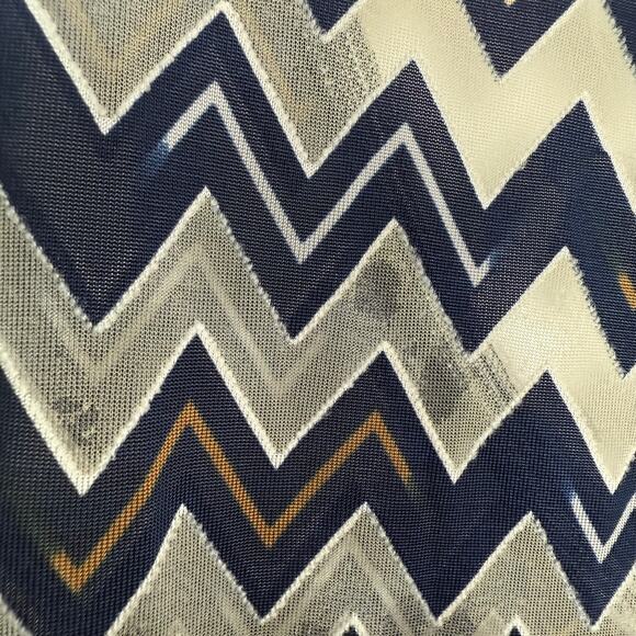 Missoni Sport Blue White Sheer Zig Zag Tunic Dress Sleeveless V-Neck 40 US 4 - Picture 3 of 11